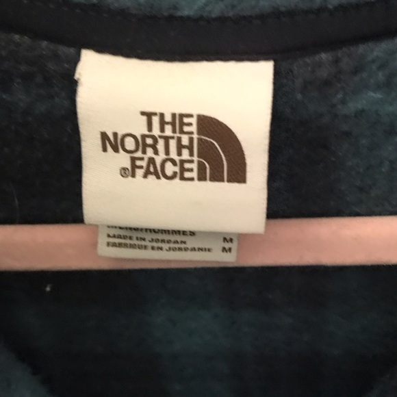 The North Face Navy and Teal Plaid Fleece Jacket - Picture 3 of 3